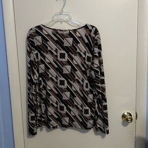 East 5th Abstract Pattern Top - Brown and Black